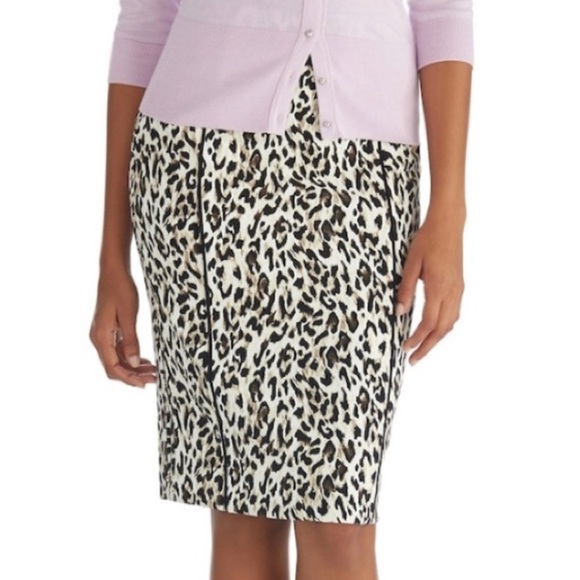 White House Black Market Leopard Print Pencil Skirt - Picture 6 of 16